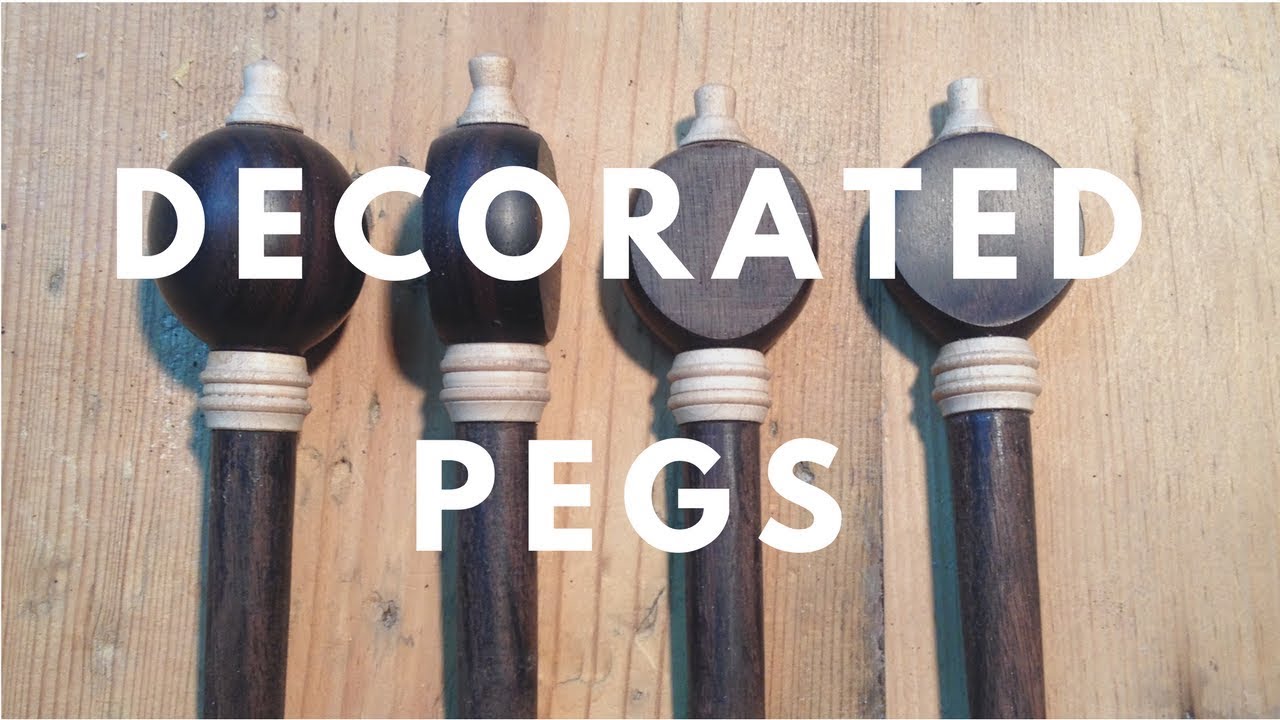 VIOL DECORATED PEGS MAKING - woodturning rosewood