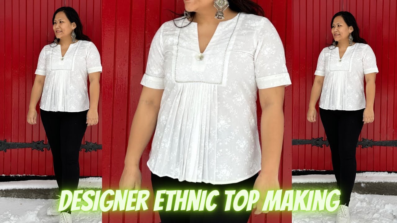How To Make Designer Ethinic Top| Pleated Designer Top | Maina Thapa