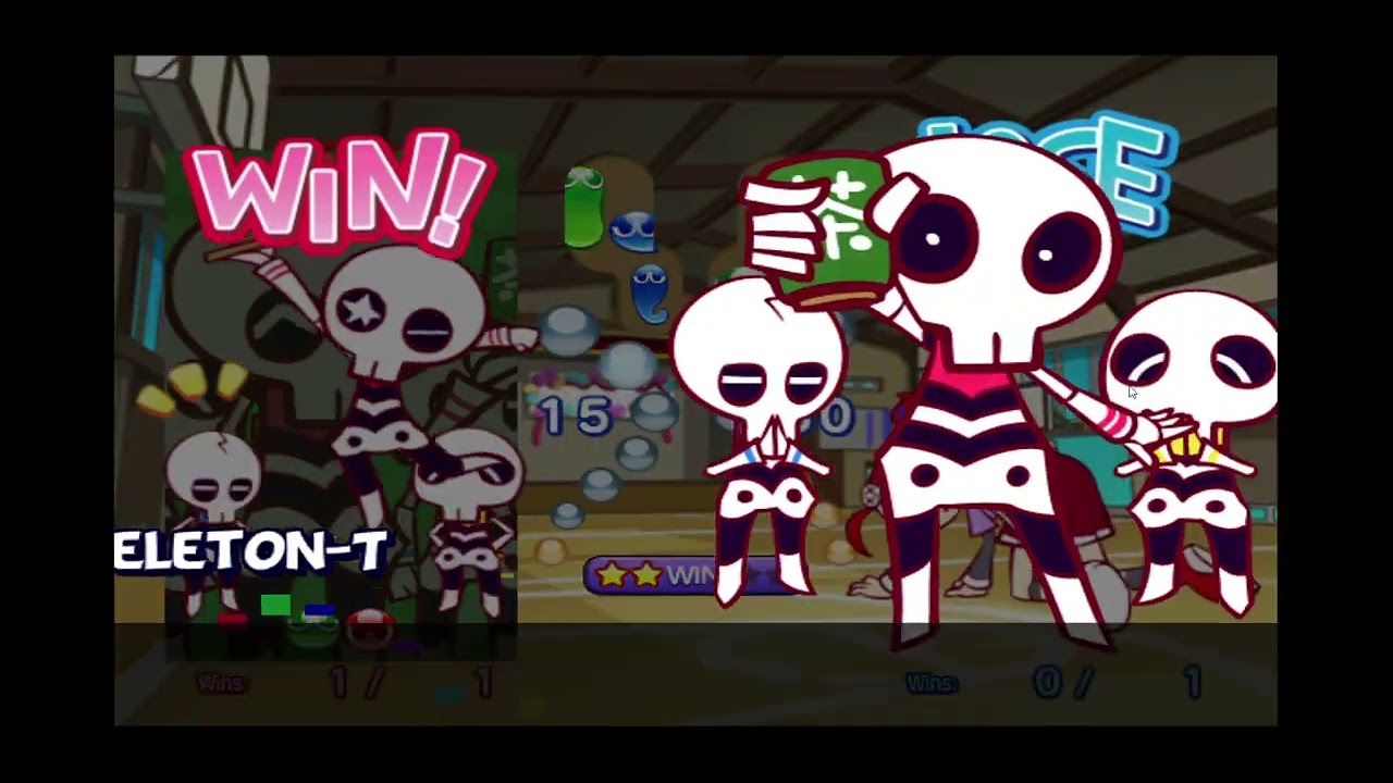 Puyo Puyo 7 English Wii Skeleton T VS Ringo Fever Mode