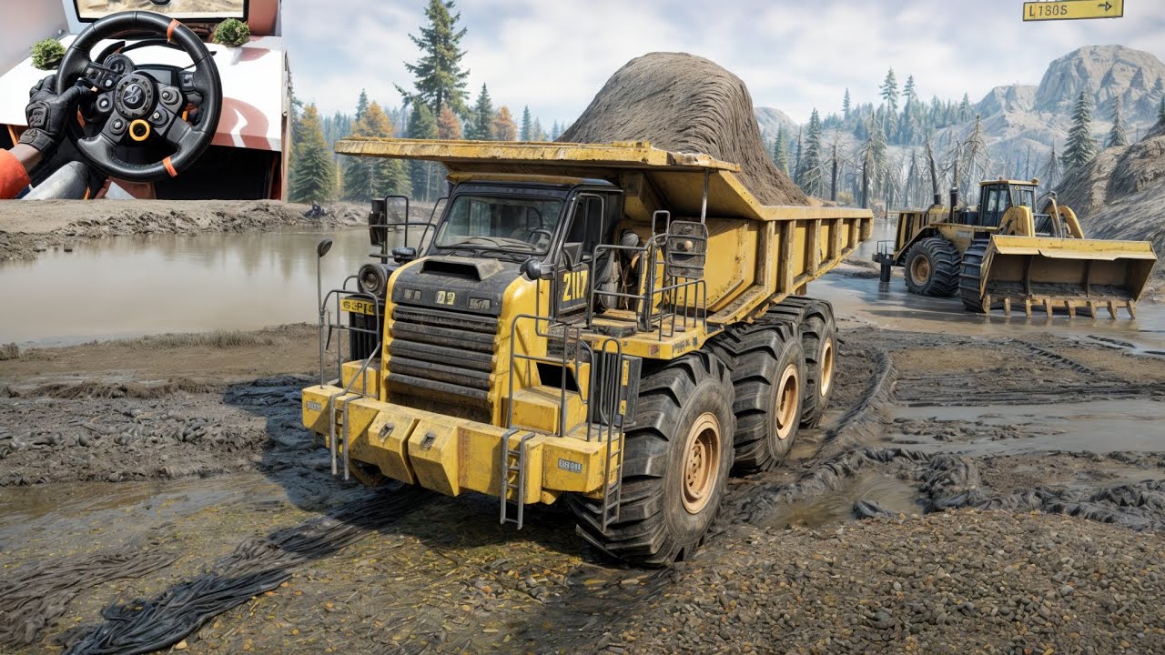 Ultimate Transporting a Big Size Stone Load With Z2 CAT 770Z Coalminer | Logitech G29 Gameplay