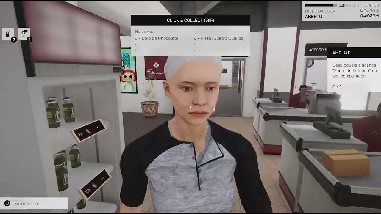 Ep26 Shop Simulator Supermarket Finalmente liberamos a licença Deus da publicidade