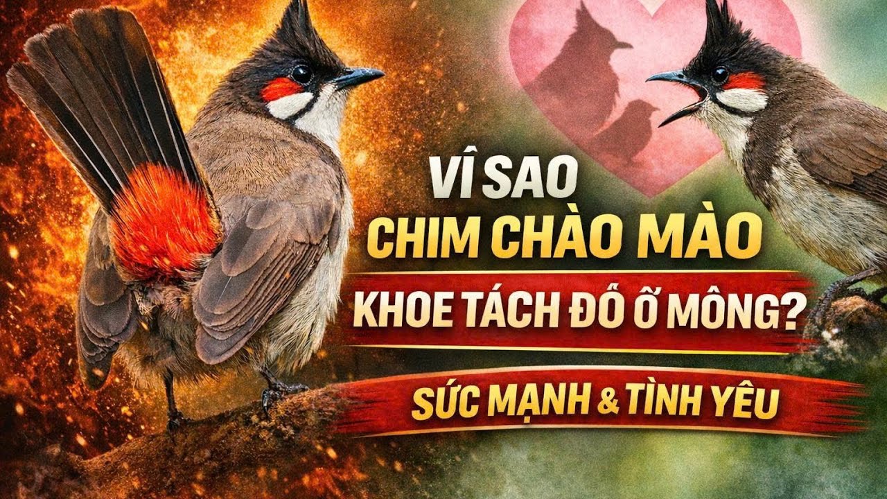 Tập tính chim chào mào: Ý nghĩa của việc khoe tách đỏ ở mông