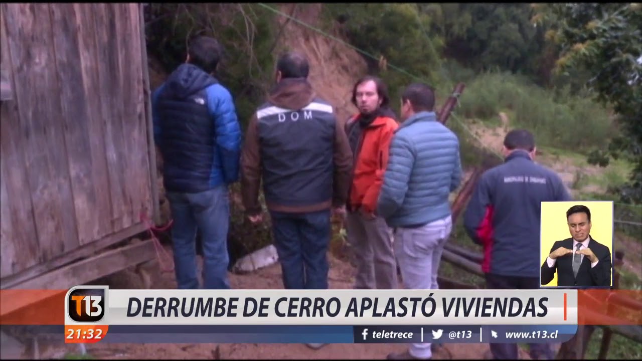 Derrumbe de cerro destruyó viviendas en Chiguayante