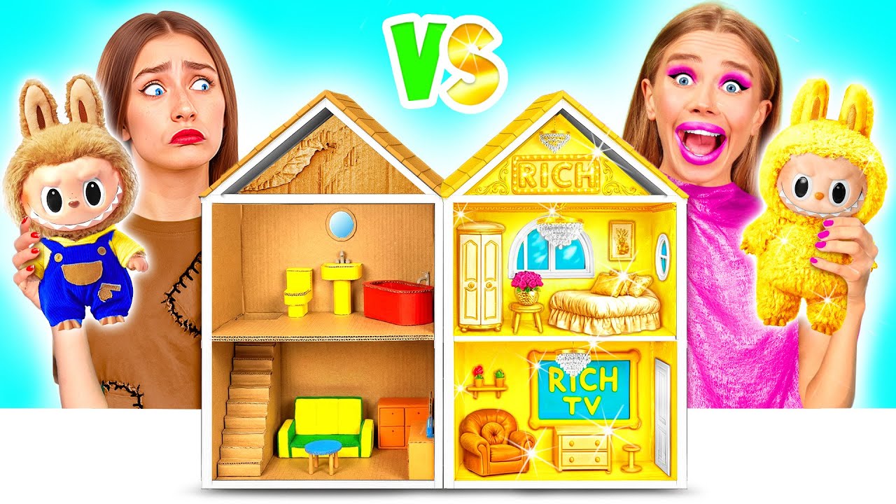 Строим Удивительный Кукольный Домик для Лабубу | Дорогой vs Дешевый Челлендж от Crazy DO
