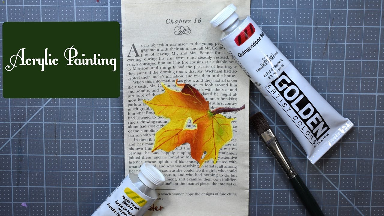 Speed Painting Fall Leaf in Acrylic   Painting Demo by Nicole Martin Art