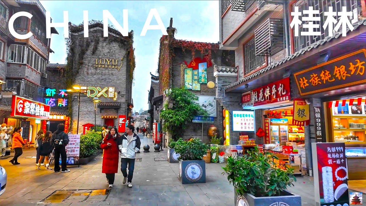 Walking China City - Guilin | China Sunset Walk | Most Famous Tourist Destination of China [桂林]