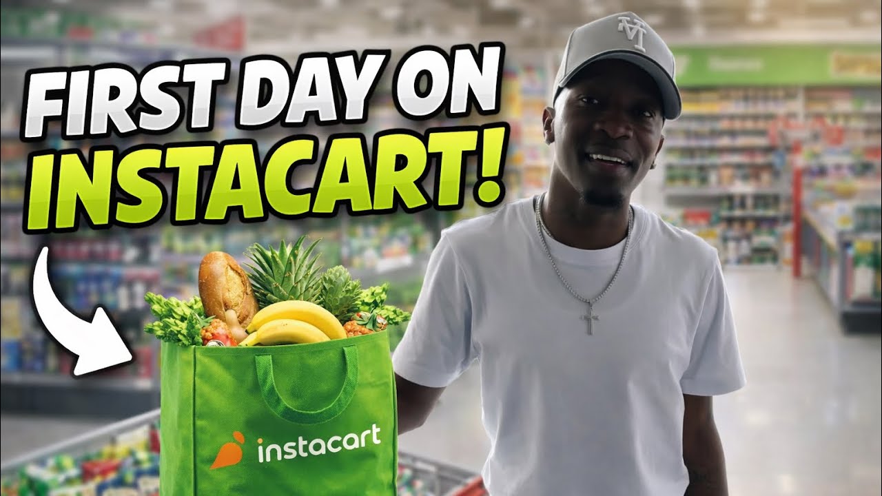 Работник Instacart забрал еду у женщины.