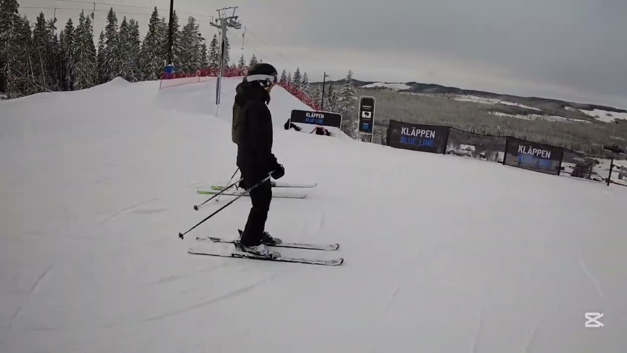Skiing in kläppen