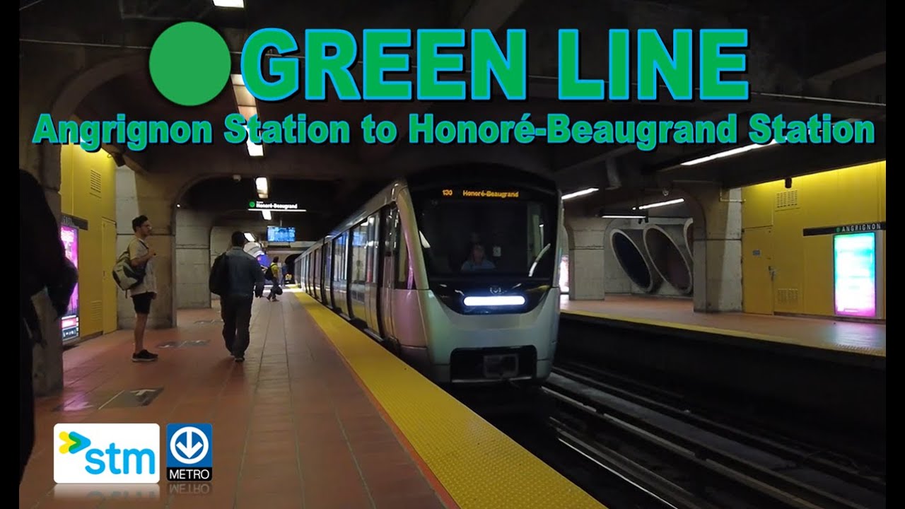 Montreal Metro - Green Line: Angrignon Station to Honoré-Beaugrand Station 【4K 60FPS】