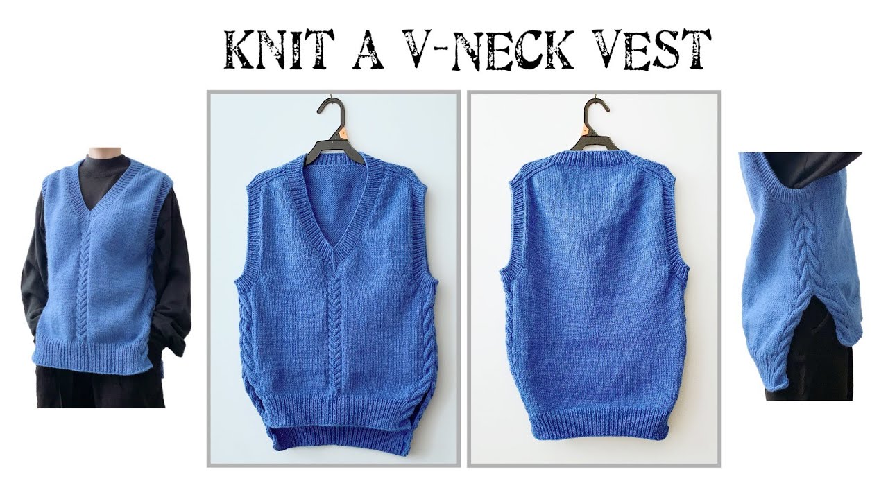 Knitting a V-neck Vest 01 Top down I Knitting Tutorial I Đan &aacute;o Vest cổ V
