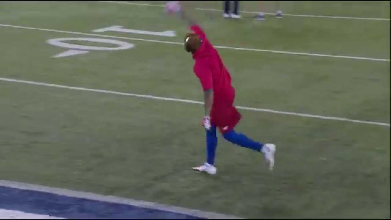 Odell Beckham JR One Handed Catches In Warmups