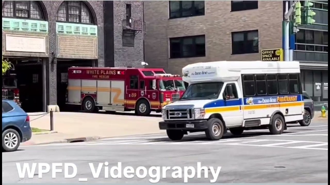 White Plains FD Rescue 89, acting 88 responding to a stuck occupied elevator on Maple Avenue.
