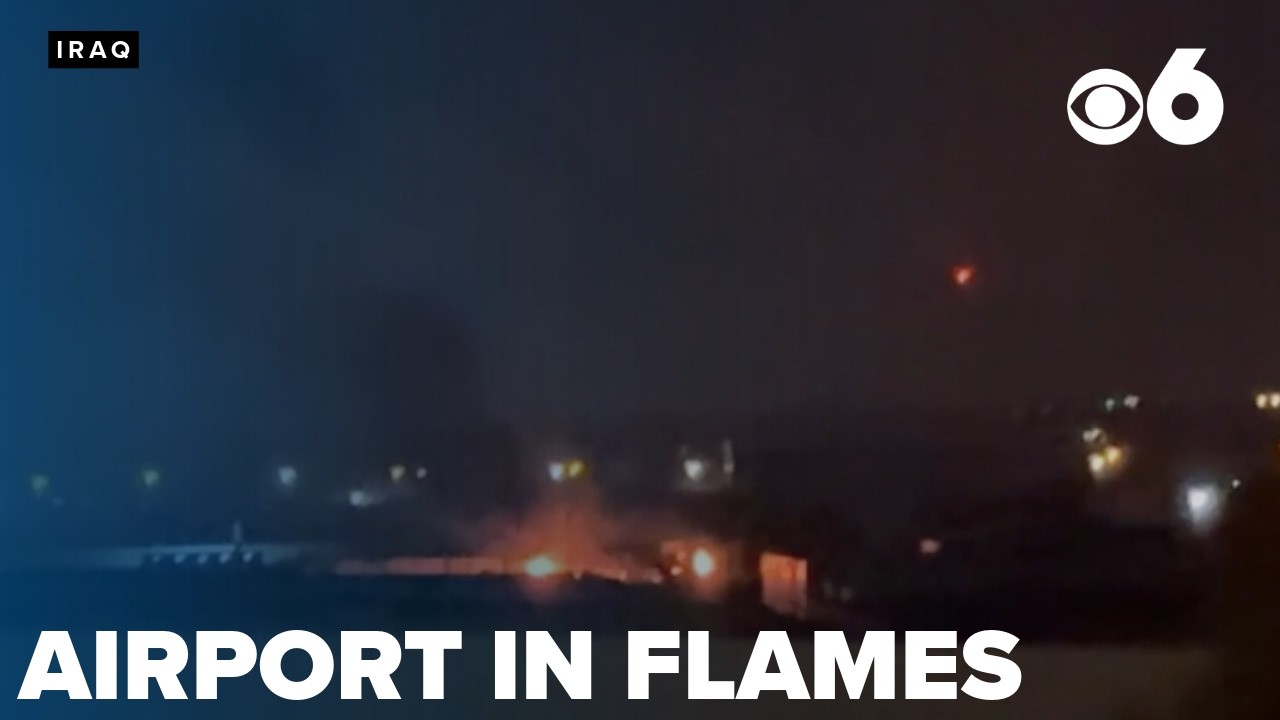 Erbil Airport flames
