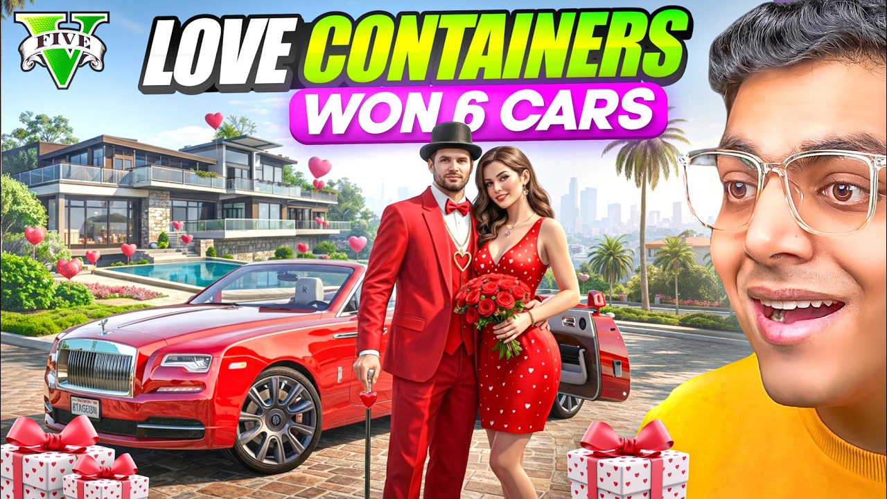 Won 6 RARE Cars In 50 Love Containers 😱 | Valentine's Special Crate Opening in GTA 5 RP ❤️