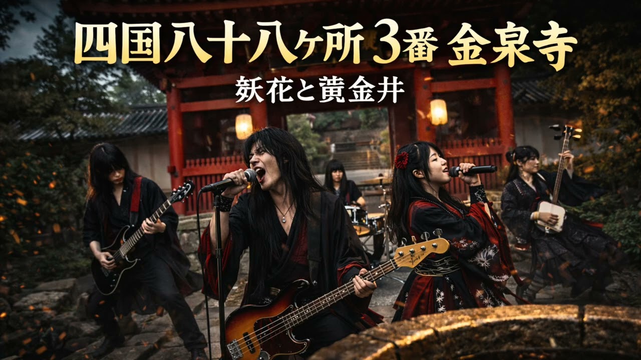 【四国八十八ヶ所巡り和ロック】妖花と黄金井（第3番 金泉寺）