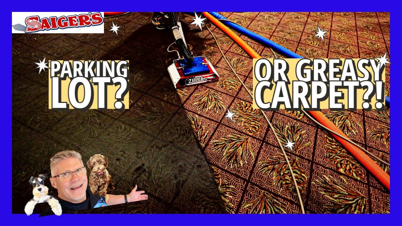 Are you cleaning a parking lot? How to Clean EXTREMELY GREASY Carpet!