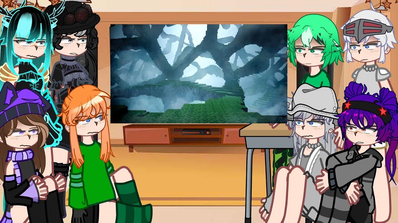 Mob girl's Minecraft react to Searching For A World That Doesn't Exist - part (2/4)