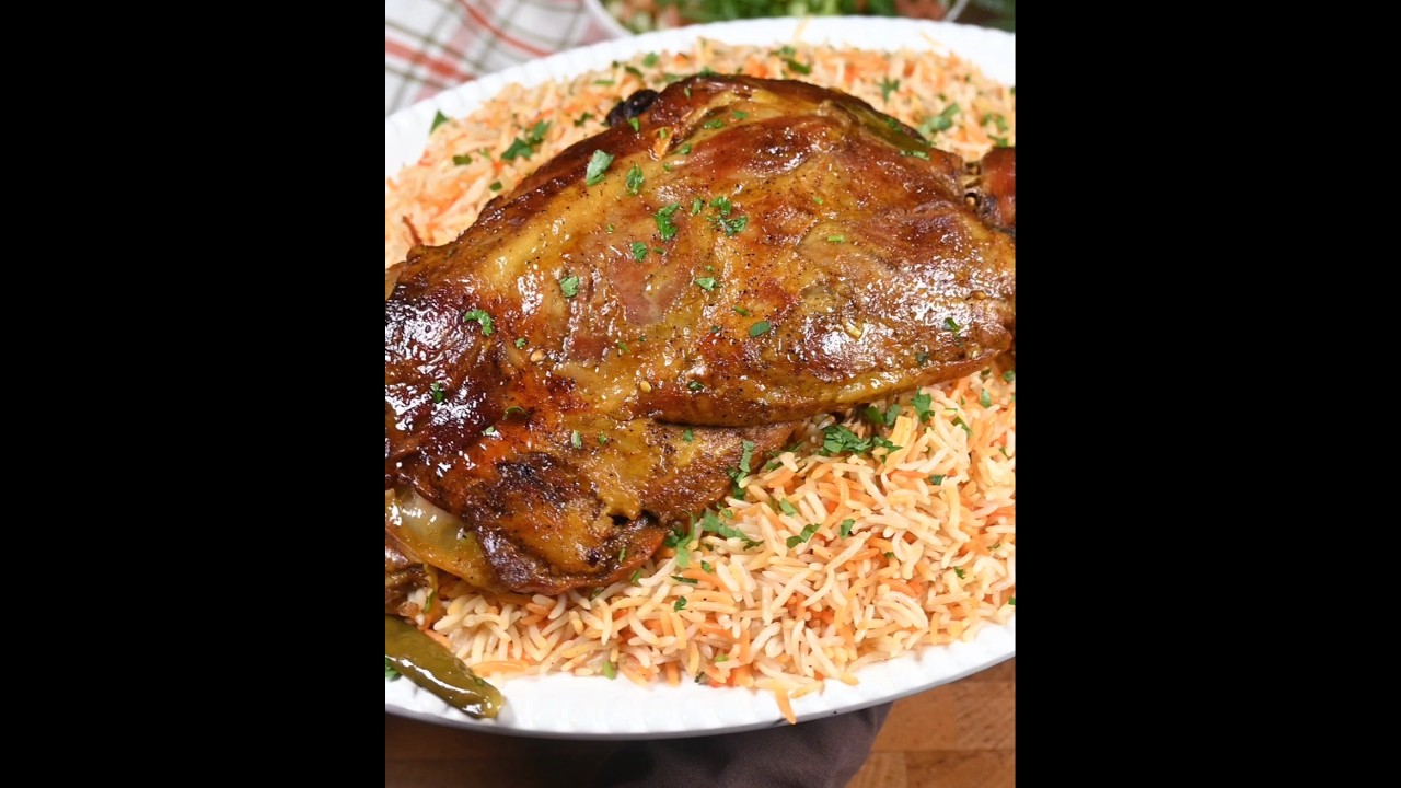 لحم مشوي بالفرن مع الرز | Roasted Leg of Lamb with Rice