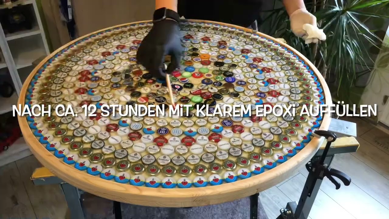 Epoxi Epoxidharz Stehtisch mit Kronkorken