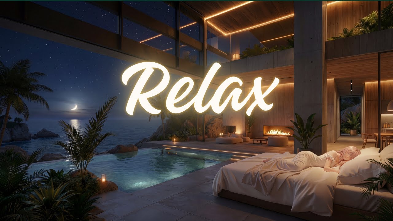 Relaxing Lofi 🌙 | Night Ocean Ambience & Chill Beats for Deep Relax & Focus