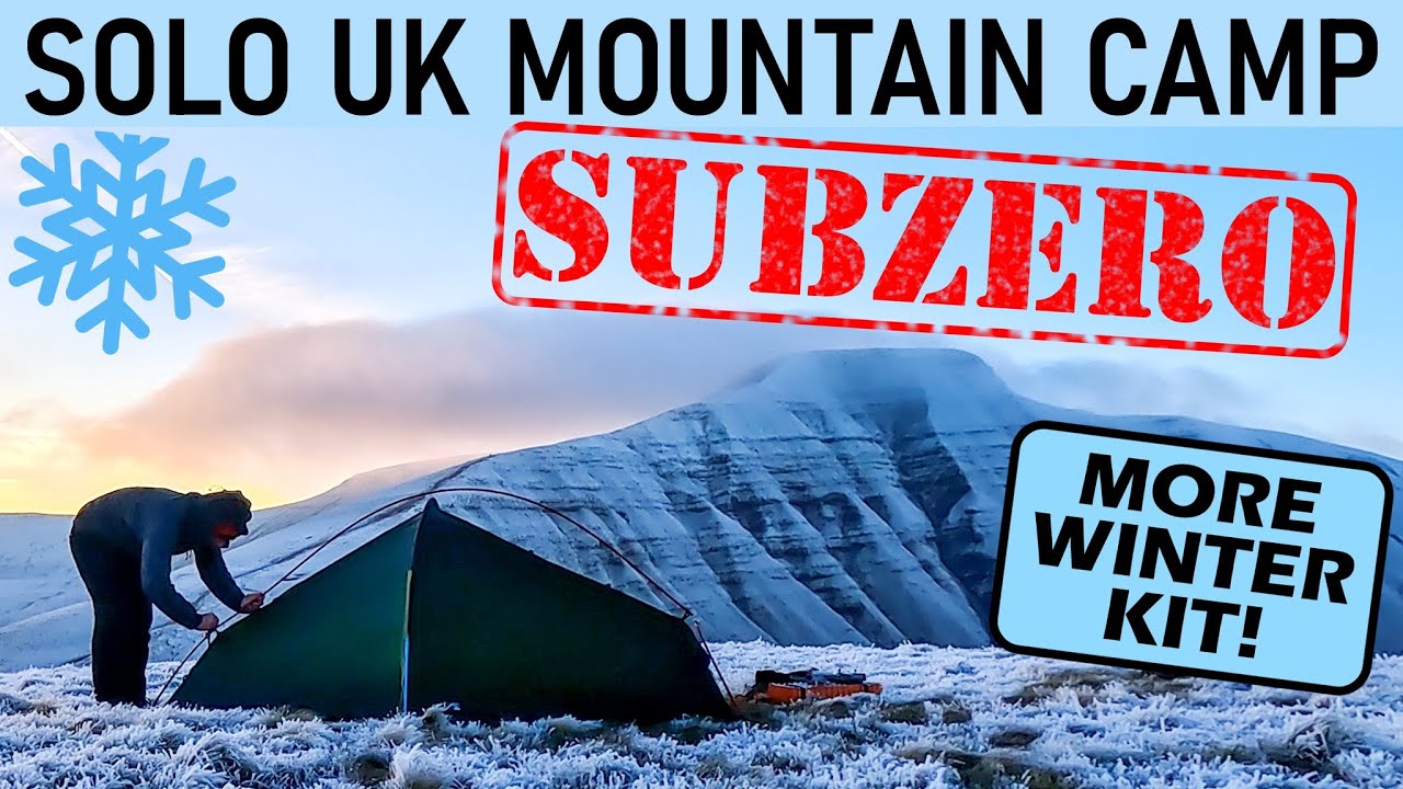 A very cold solo mountain wild camp | Buying camping gear with YouTube money | Kahtoola MICROspikes