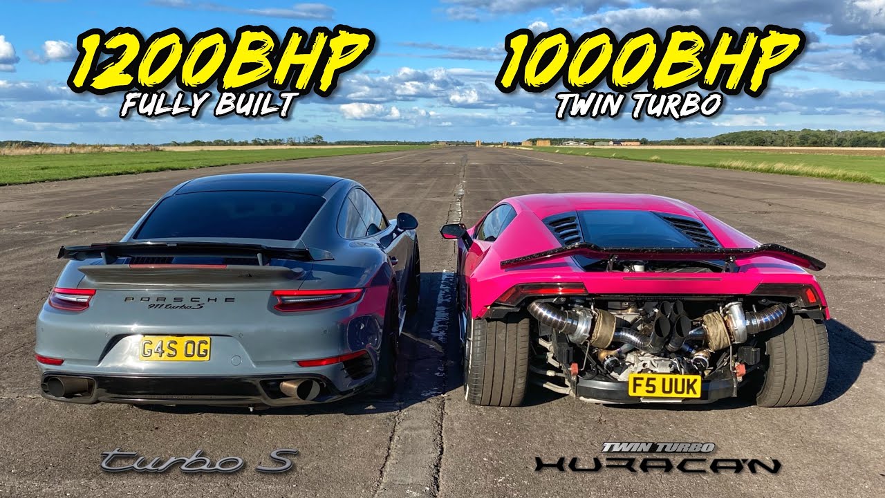 STREET KINGS..1200 л.с. 911 TURBO S против 1000 л.с. TWIN TURBO HURACAN