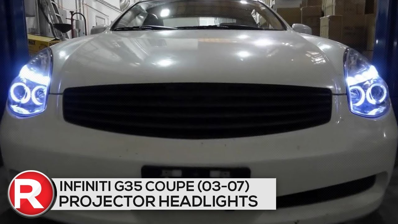 DIY Install: Spec-D Projector Headlights Infiniti G35 Coupe (03-07) Dual Halo Black / Chrome / Smoke