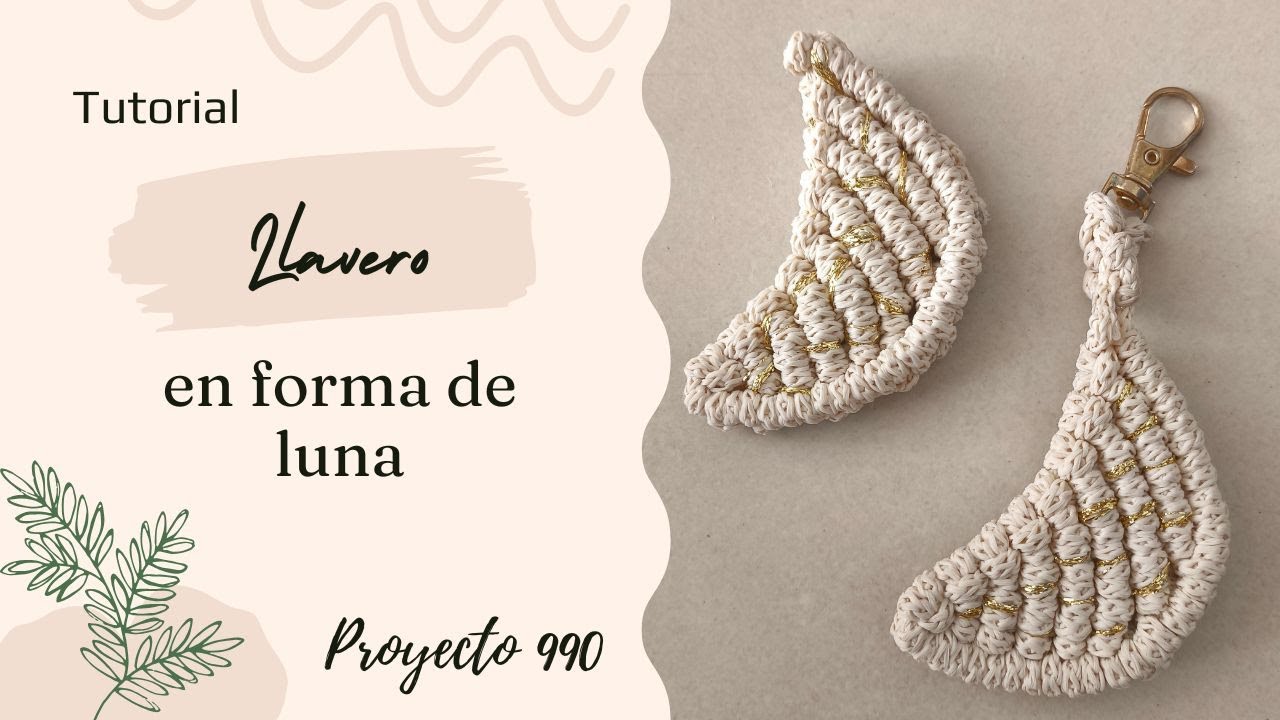 MACRAME TUTORIAL Llavero en forma de luna