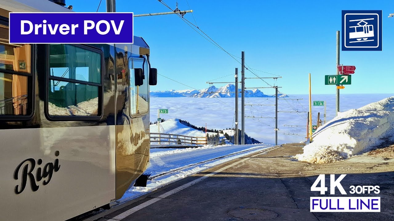 Queen of the Mountains! | 🇨🇭 Cab Ride Rigi Mountain Railway Drivers POV  | Rigi Kulm - Vitznau [4K]