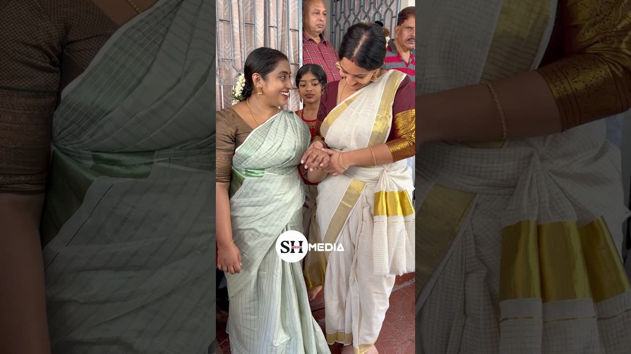 ചേട്ടത്തിയുടെ കൈപ്പിടിച്ച് സമയം നോക്കുന്ന സൗഭാഗ്യ ചേച്ചിയുടെ സ്നേഹം കണ്ടോ #reels #shotrs #saree