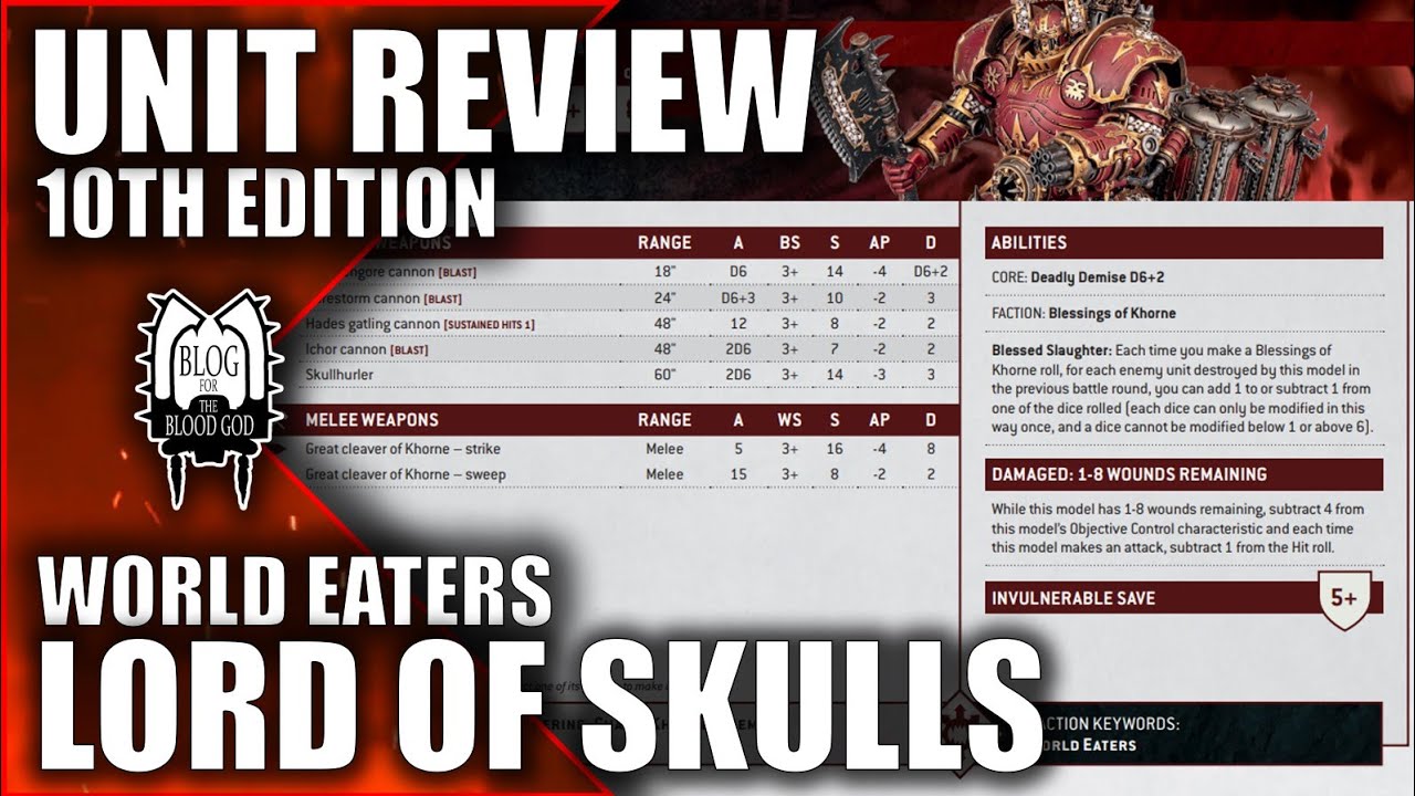 Lord of Skulls Datasheet Review - 10th Edition - World Eaters