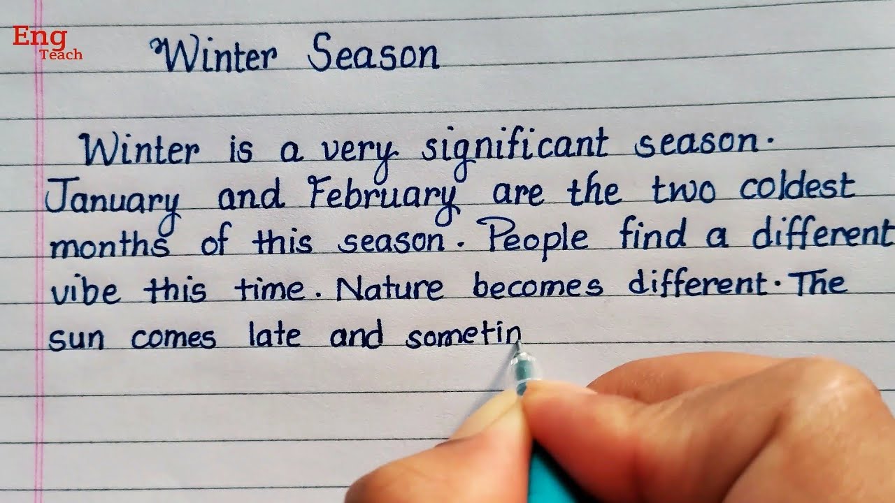 Essay on Winter season | My Favourite Season essay | English writing | handwriting | Eng Teach