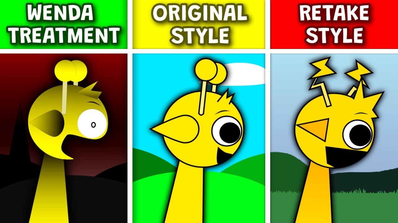 Sprunki WENDA Treatment VS Original Style VS Retake Style | MODS SWAP