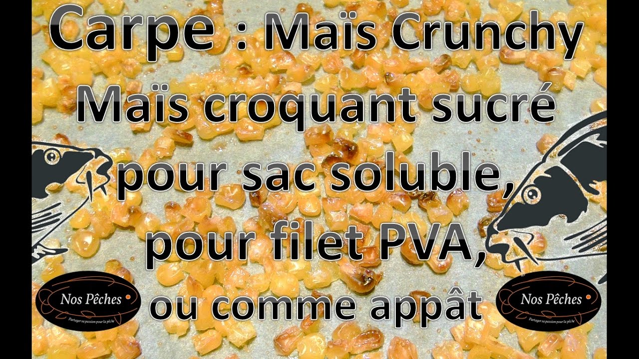Carpe : préparer du maïs sucré croquant (maïs Crunchy) pour sac soluble PVA et filet soluble