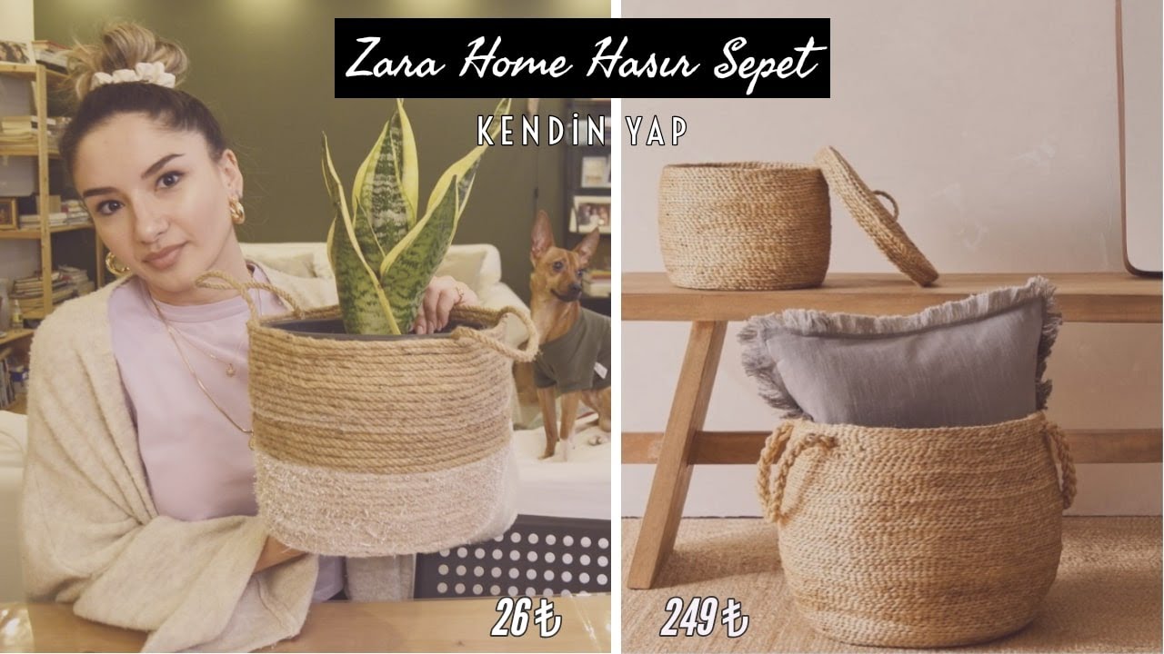 Hasır İple Zara Home Sepet Yapımı! Kendin Yap // DIY