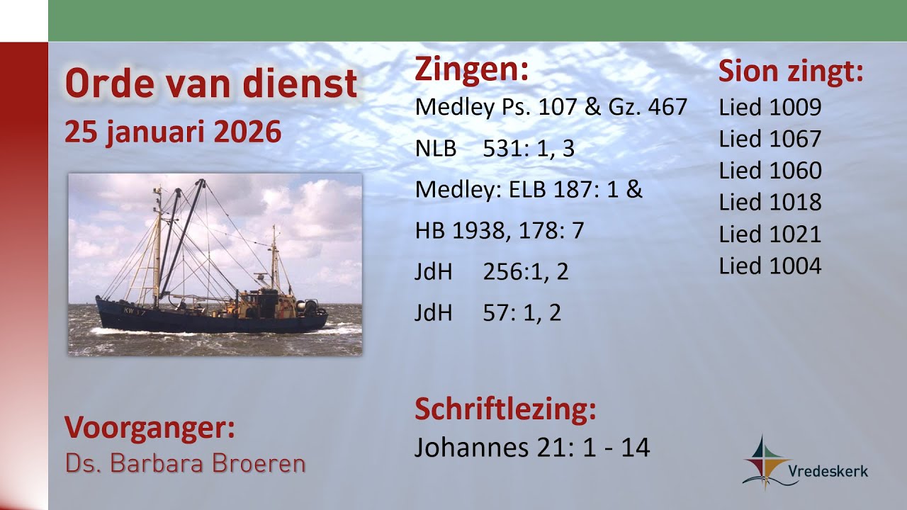 Zeedienst 25 januari 2026