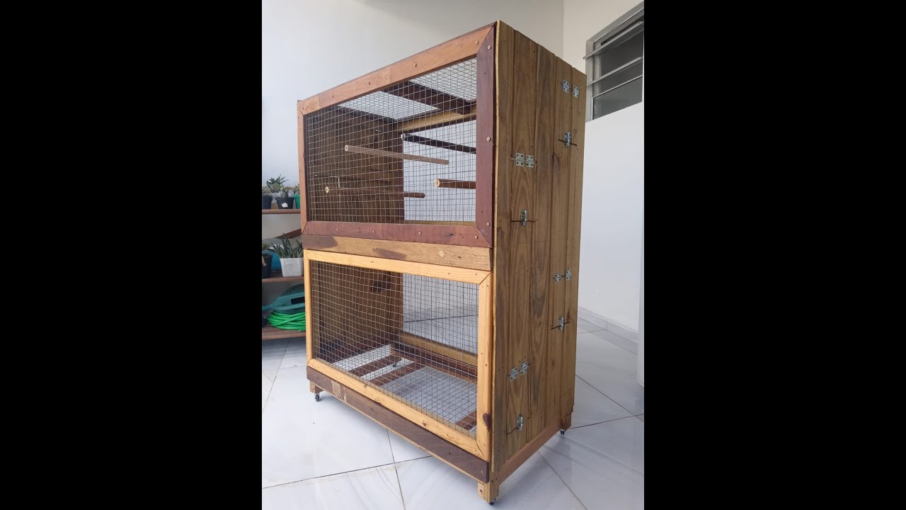#diy LINDO VIVEIRO DE MADEIRA PARA CALOPSITAS COM RODINHAS - WOODEN NURSERY FOR BIRD, WITH WHEELS