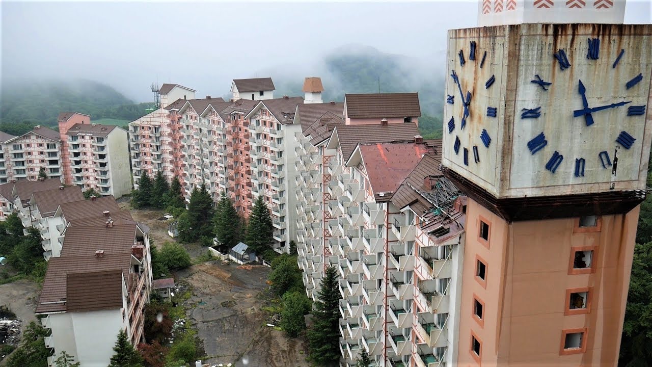 South Korean Abandoned Ski Resort w/ Ski shops left with all items