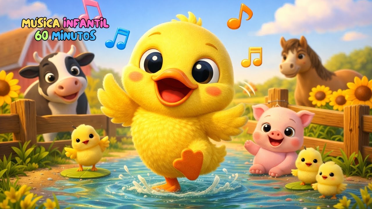 O Patinho Amarelinho na Fazendinha | 1 Hora de Música Infantil  | Turma da Gabi em Português