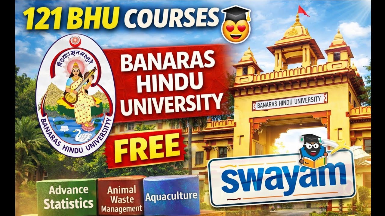 🧑&zwj;🎓Study with BHU for FREE! 🎓✨ 121 Courses 🤑