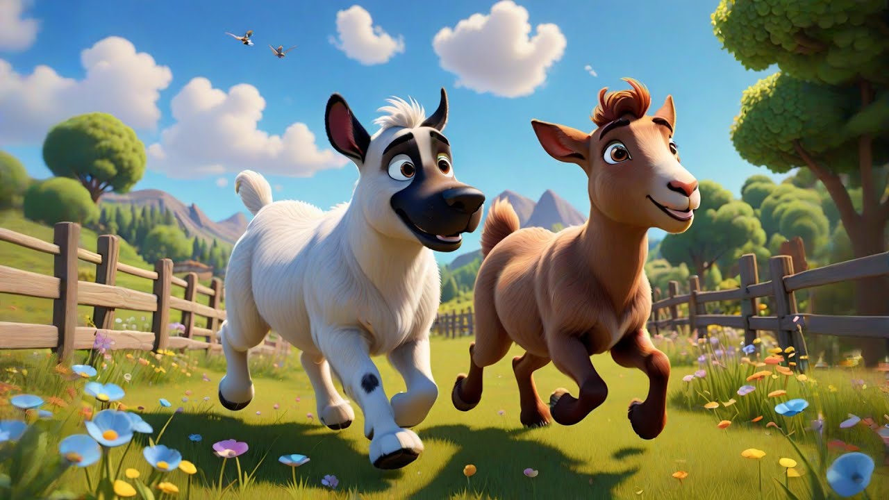 Two Happy Goats Jump the Fence | Goat Song for Kids | Preschool Counting & Farm Fun Rhyme