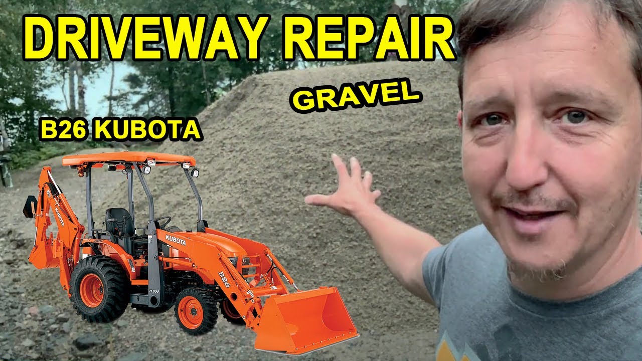 Using my B26 Kubota to Repair our Storm Damaged Driveway. A HUGE storm came through!