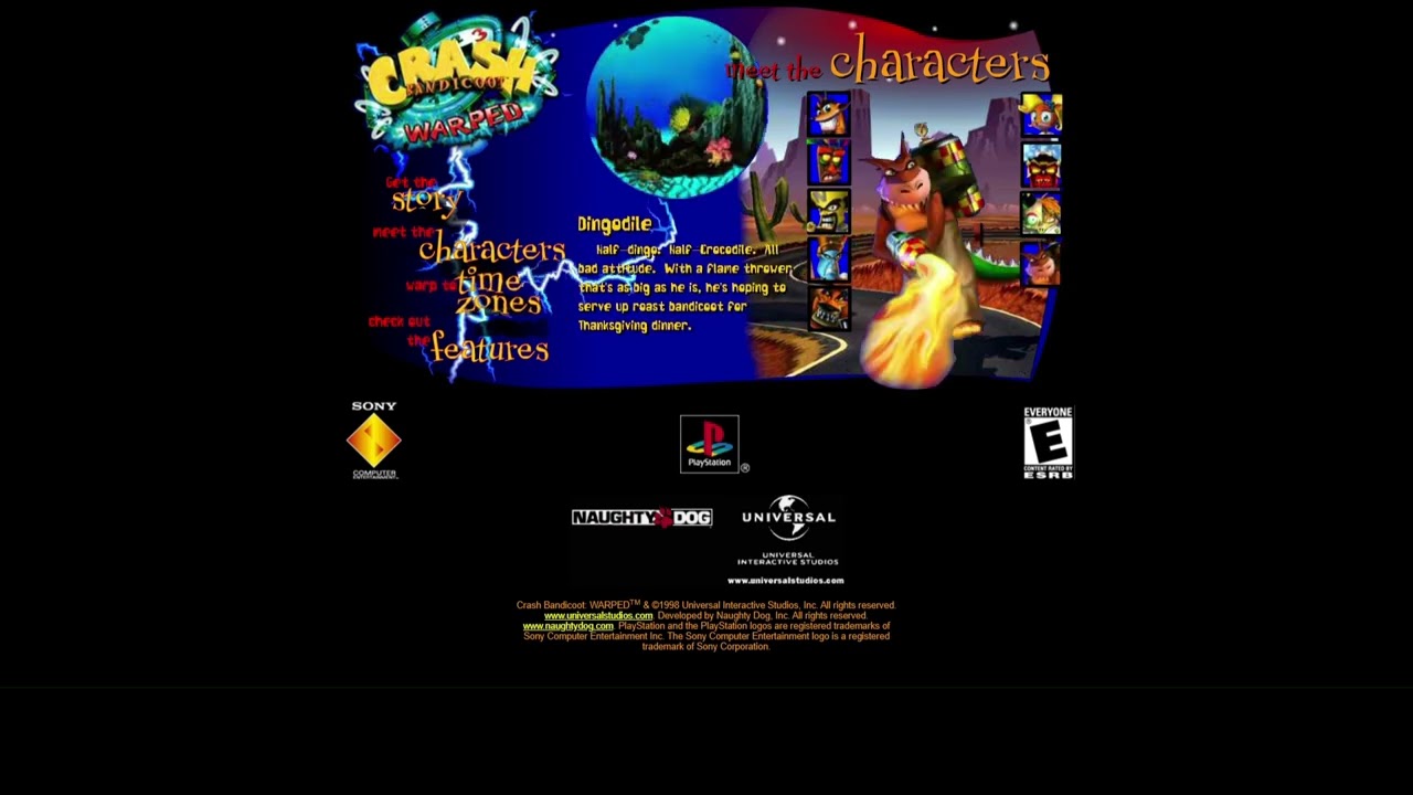 Previously Unseen Crash Bandicoot 3 Warped Official Website