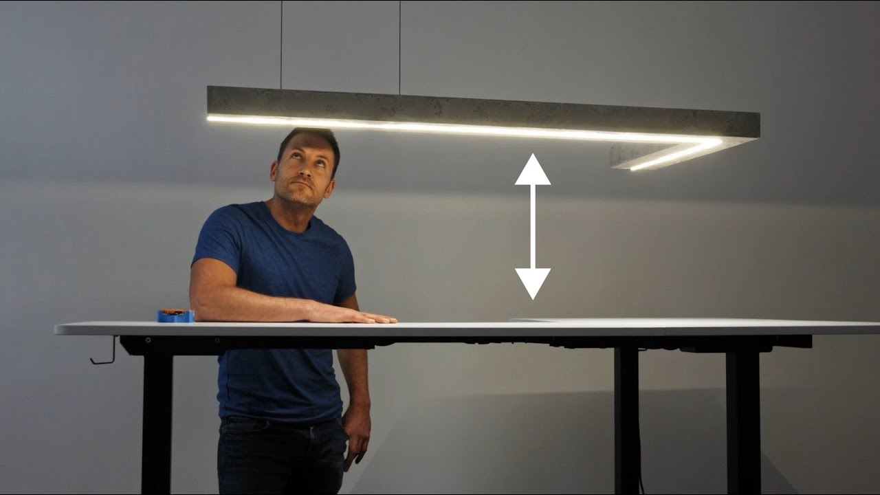Schwebende Pendelleuchte mit automatischer Höhenverstellung