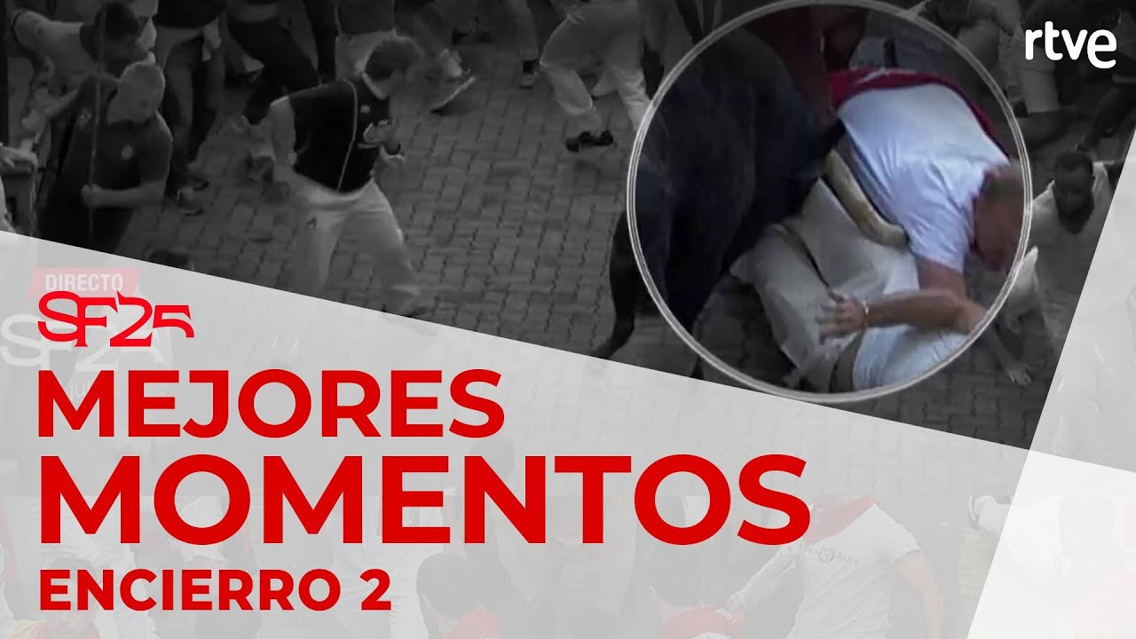 MEJORES MOMENTOS del SEGUNDO ENCIERRO de San Ferm&iacute;n 2025 | Toros de Cebada Gago