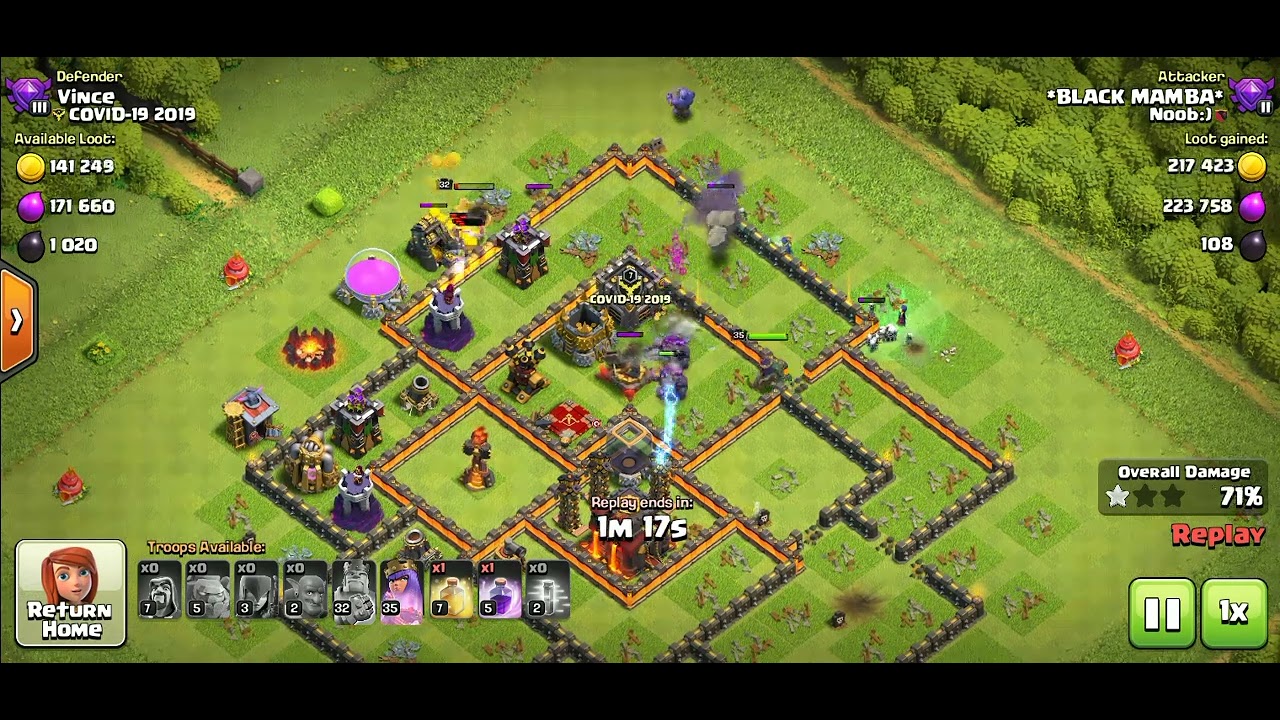 TH10 attack without siege machine with 3 stars (Clash Of Clans)