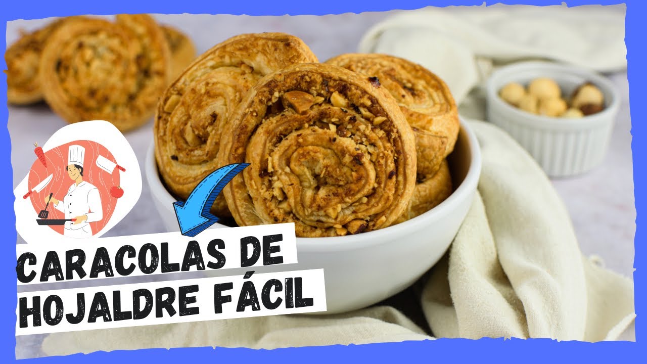 CARACOLAS DE HOJALDRE con frutos secos 🍩 [30 minutos] - FÁCIL