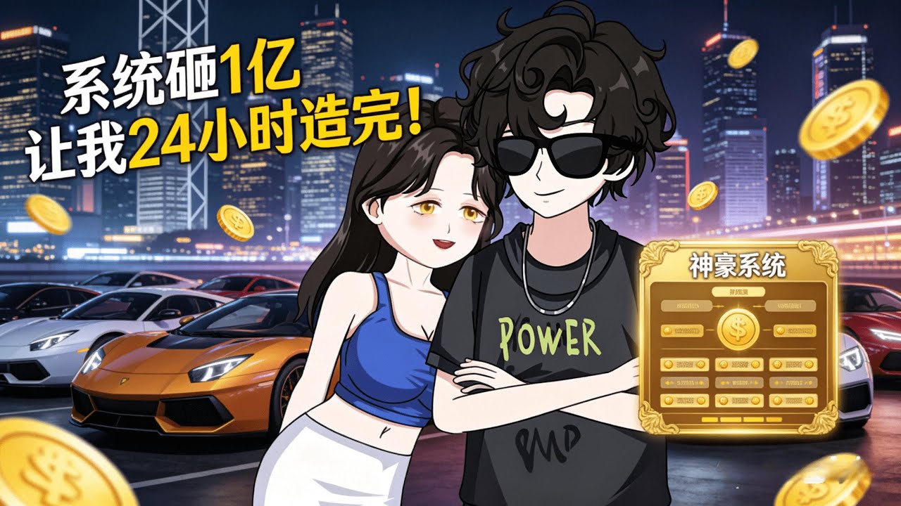 😁看着系统面板上的 1 亿额度和倒计时，我人都傻了，这辈子第一次愁钱怎么花得完！#沙雕剧情 #漫畫