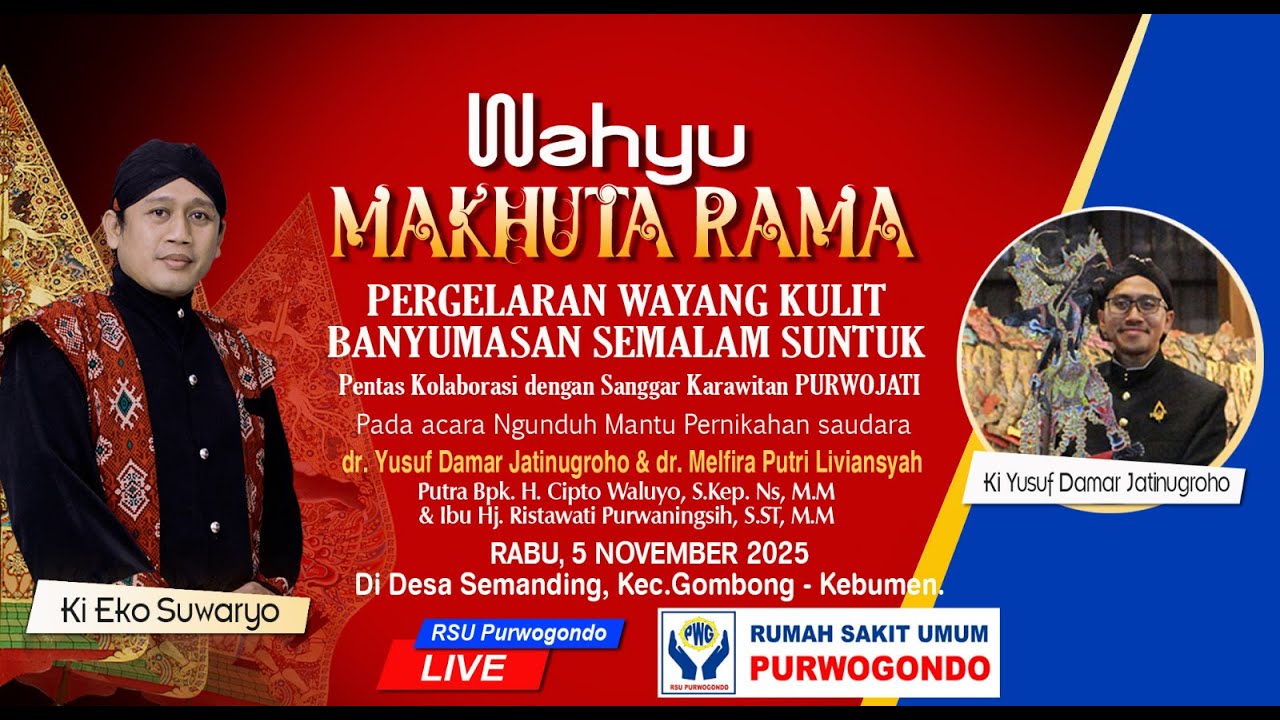 Pagelaran Wayang Kulit Dalang Ki Eko Suwaryo dan Ki dr. Yusuf Damar Jatinugroho
