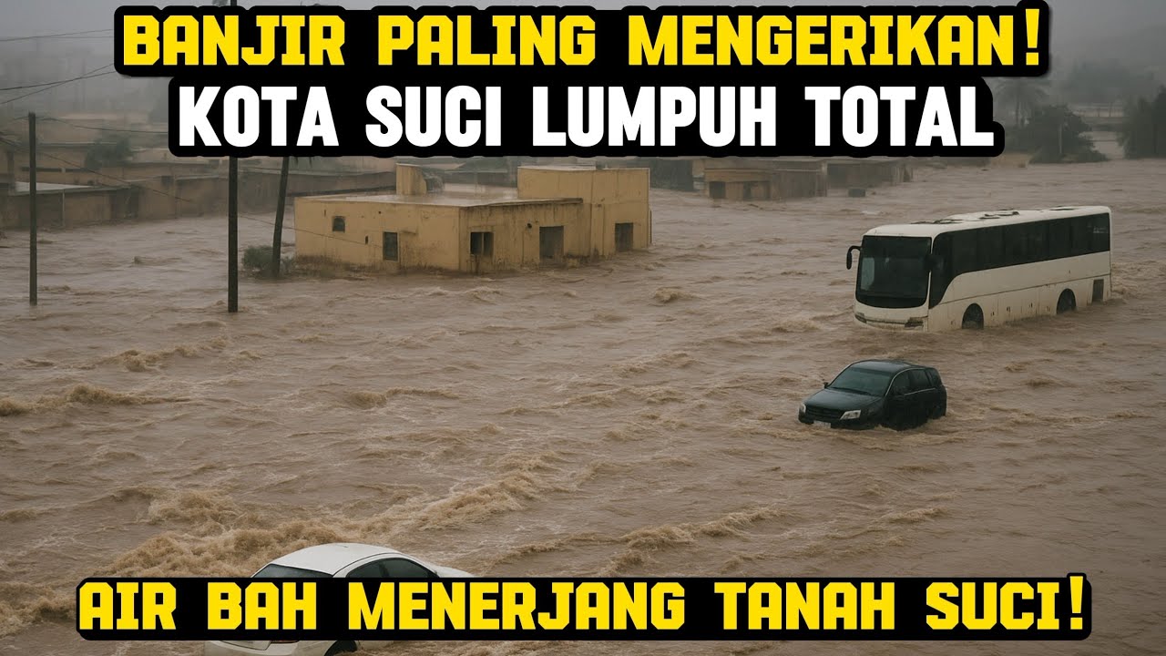 ARAB SAUDI KEMBALI DITERJANG BANJIR DAHSYAT! | Kota Suci Lumpuh, Mekkah & Jeddah Dikepung Air Bah